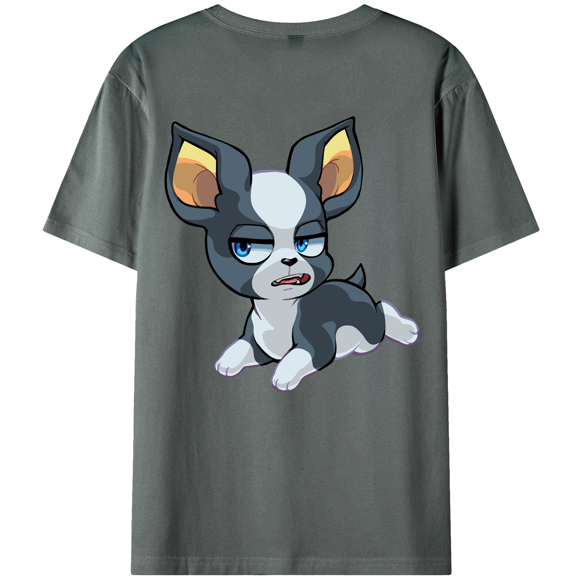 （画像用） ジョジョの奇妙な冒険 イギー JoJo's Bizarre Adventure Iggy 綿100％ メンズ半袖Tシャツ（バックプリント） 通気性